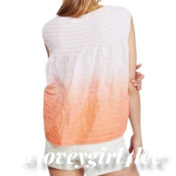 Nwt WE THE FREE BY FREE PEOPLE little bit of ombre top SZ M COTTON - Picture 4 of 10